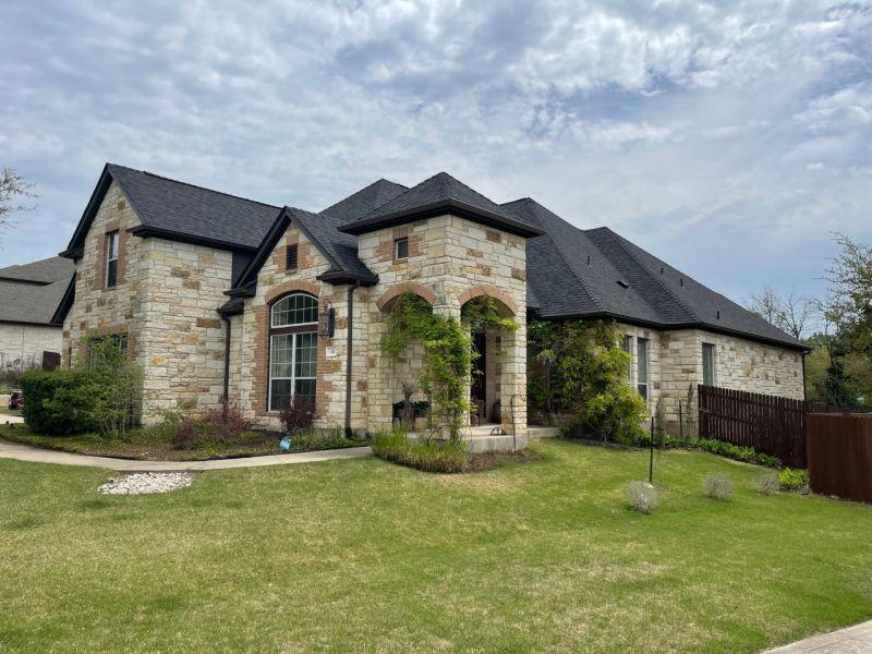Completed Class 4 shingle roof on a home off Boerne Stage Road in Leon Springs