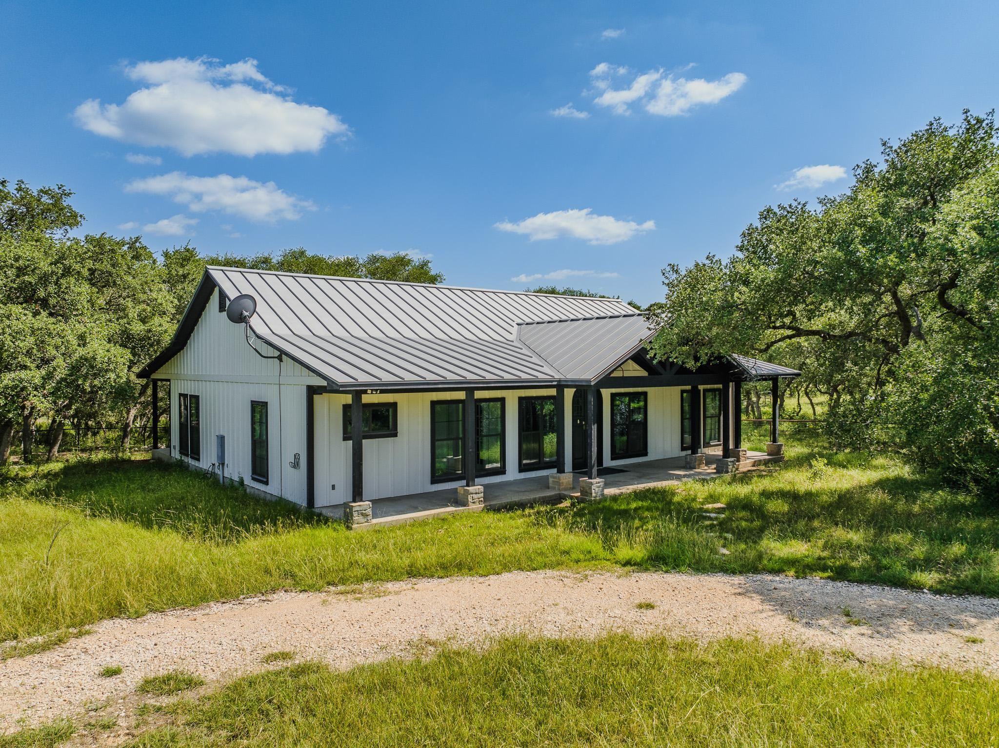Metal roof on a Hill Country ranch home in Bulverde, Texas