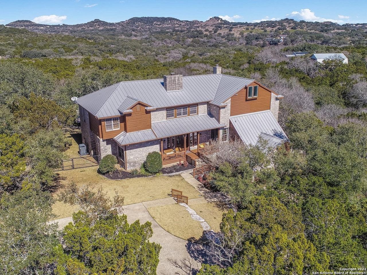 Standing seam metal roof on a Hill Country home in Helotes, Texas